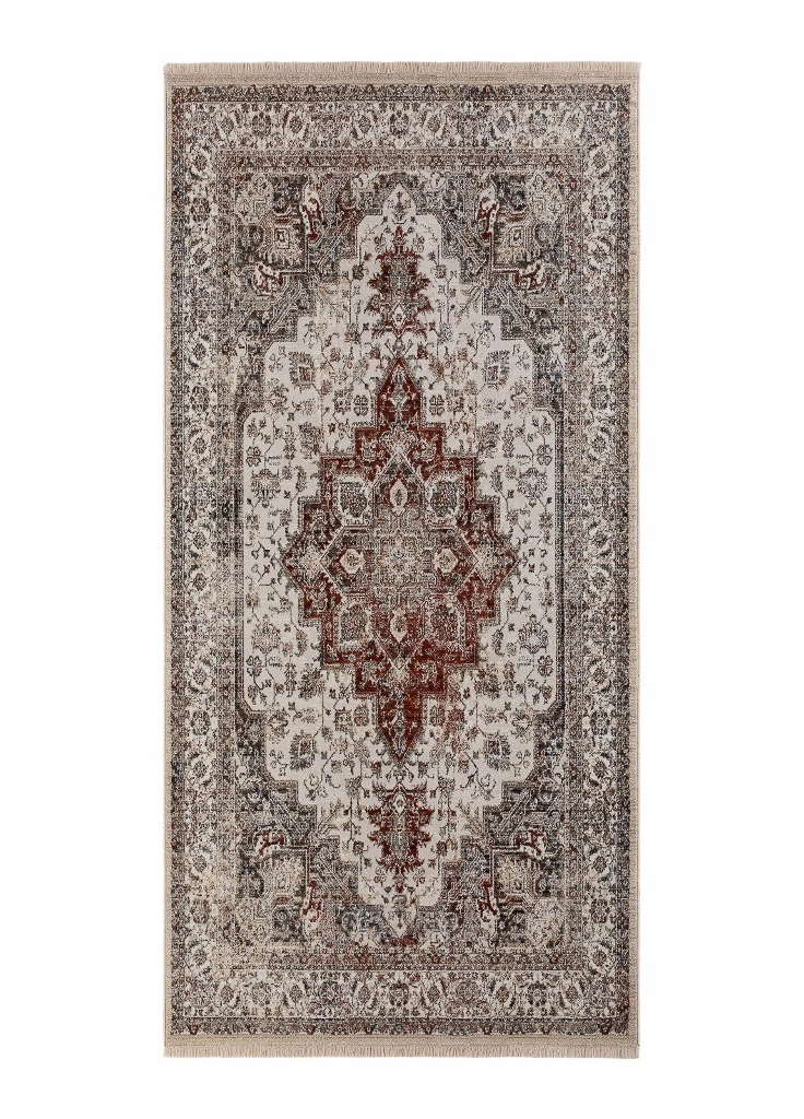 Agadir Medaljong Cream/Rost – Gångmatta