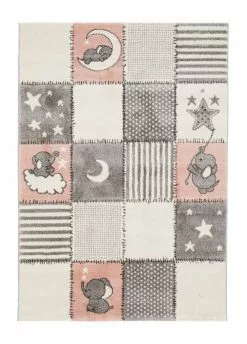 Atlas Cute Elephant Rosa – Barnmatta