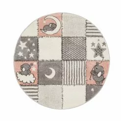 Atlas Cute Elephant Rosa – Rund Barnmatta