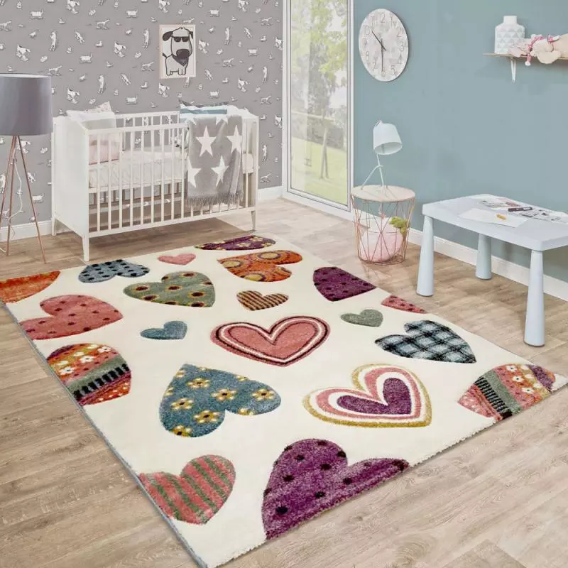 Caruba Hearts Pastell – Barnmatta