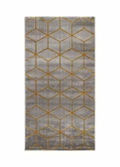 Diamond Cube Antracit/Guld – Gångmatta