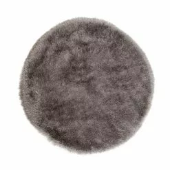 Glossy Grå – Rund Ryamatta