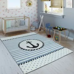 Indigo Ankare Blå – Barnmatta