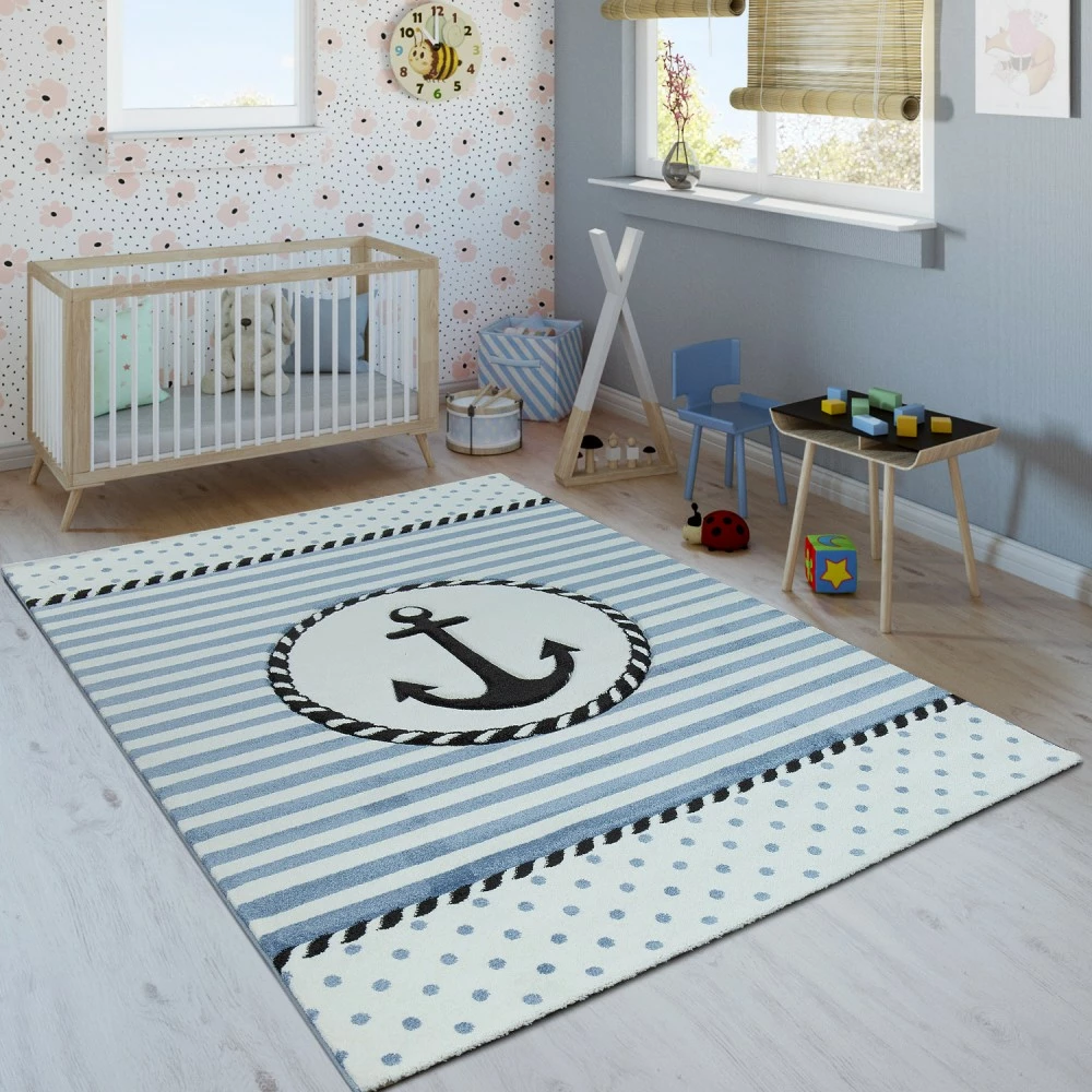 Indigo Ankare Blå – Barnmatta