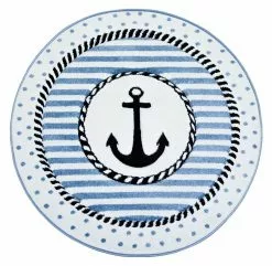 Indigo Ankare Blå – Rund Barnmatta