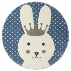 Indigo King Blå – Rund Barnmatta