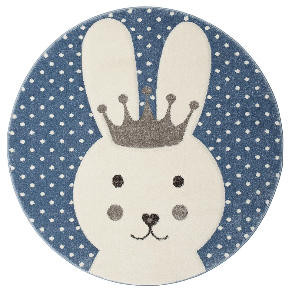 Indigo King Blå – Rund Barnmatta