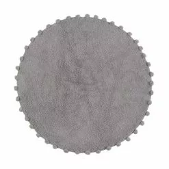 Karamell Grå – Rund Barnmatta