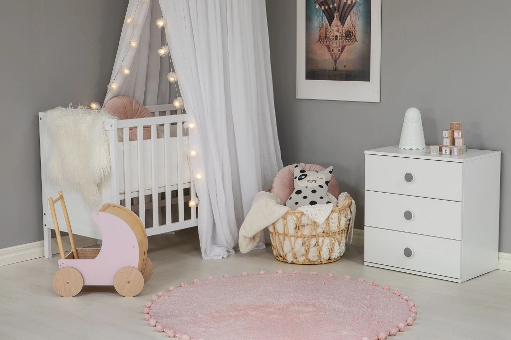 Karamell Rosa – Rund Barnmatta - Bild 3