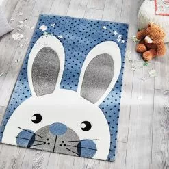 London Rabbit Blå – Barnmatta