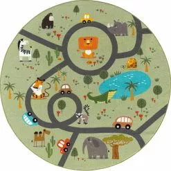 Play Animals Grön – Rund Barnmatta