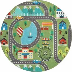 Play Road Grön – Rund Barnmatta