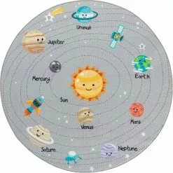 Play Space Grå – Rund Barnmatta