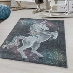 Teeny Unicorn Grå – Barnmatta